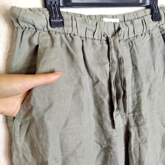 Everlane The Linen Pull On Barrel Draw Waist Pants Sz L - Picture 5 of 9